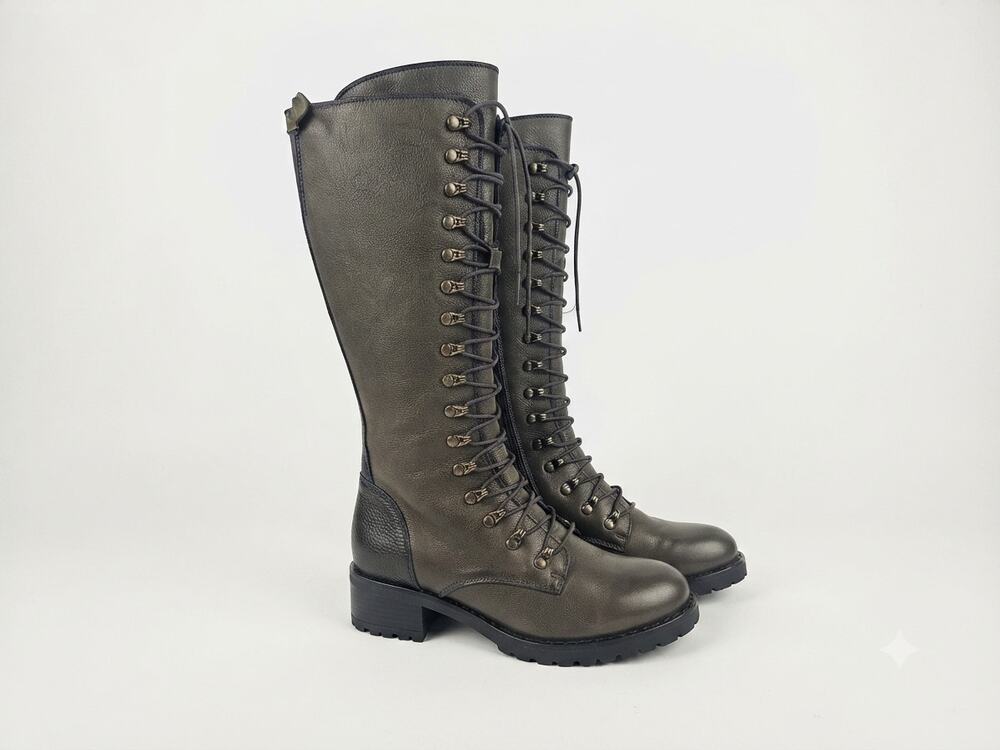 NEW Vintage Foundry Co 7 Brown Leather Tall Lace Up Boot Western Boho Whimsical